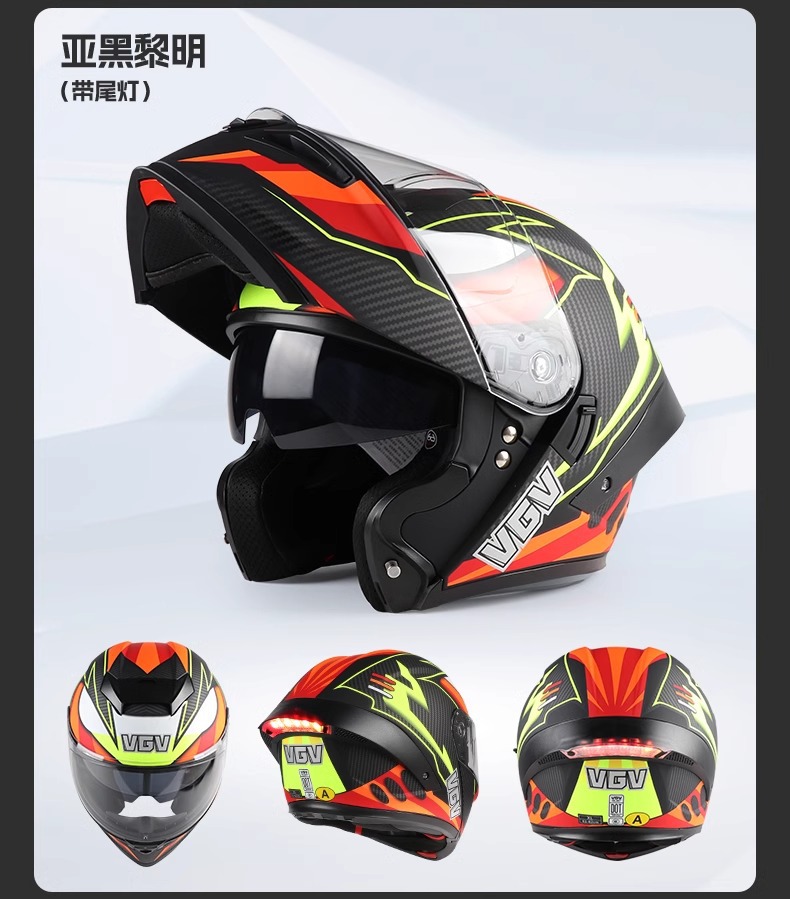 3C certified smart tail light open-face motorcycle helmet, custom full-face helmet for electric motorbikes, unisex, suitable for all seasons and summer