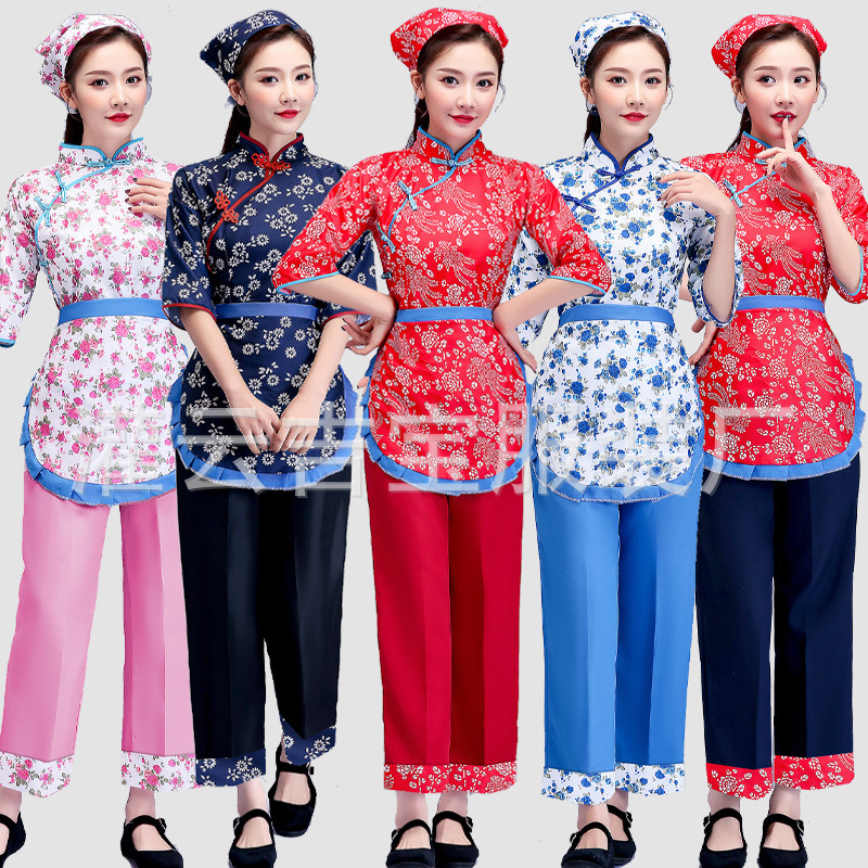 Aqing Sister-In-Law Performance Clothing Rural Retro Flower Clothing Village Girl Clothing Tea Picking Female Cheongsam Floral Farmer Performance Clothing Aqing Sister-In-Law Performance Clothing Rural Retro Flower Clothing Village Girl Clothing Tea Picking Female Cheongsam Floral Farmer Performance Clothing