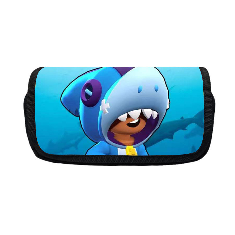 Nuevo salvaje bolsas de lápiz de estudiantes de gran capacidad caja de papelería personaje creativo de niños caja de lápiz doble lote transfronterizo