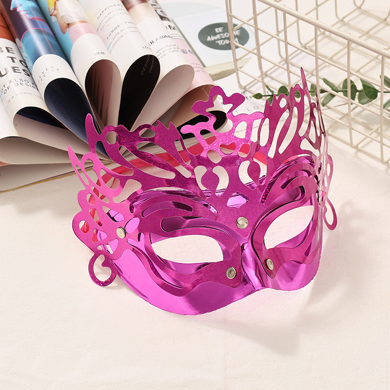 Máscara veneciana media cara carnaval Halloween con corona