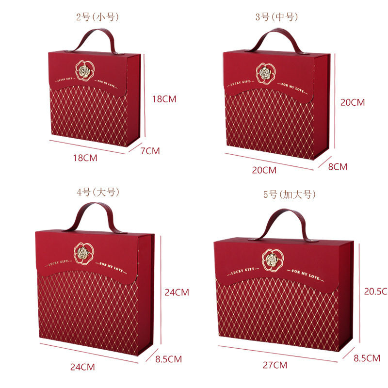 Wedding Engagement Candy Box, Bulk Wedding Gift Box, Camellia Flower Wedding Celebration Non-folding Box, Trendy Handgift Box, Hard Box