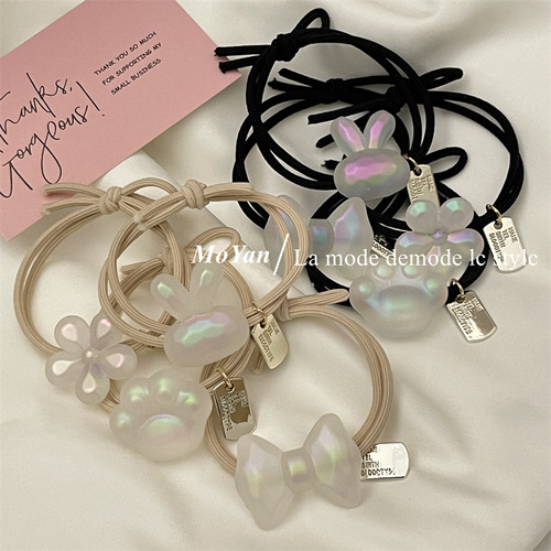 Korean version of mermaid gradient high elastic hair tie girl versatile cartoon rubber band hair tie ponytail hair rope hair accessories