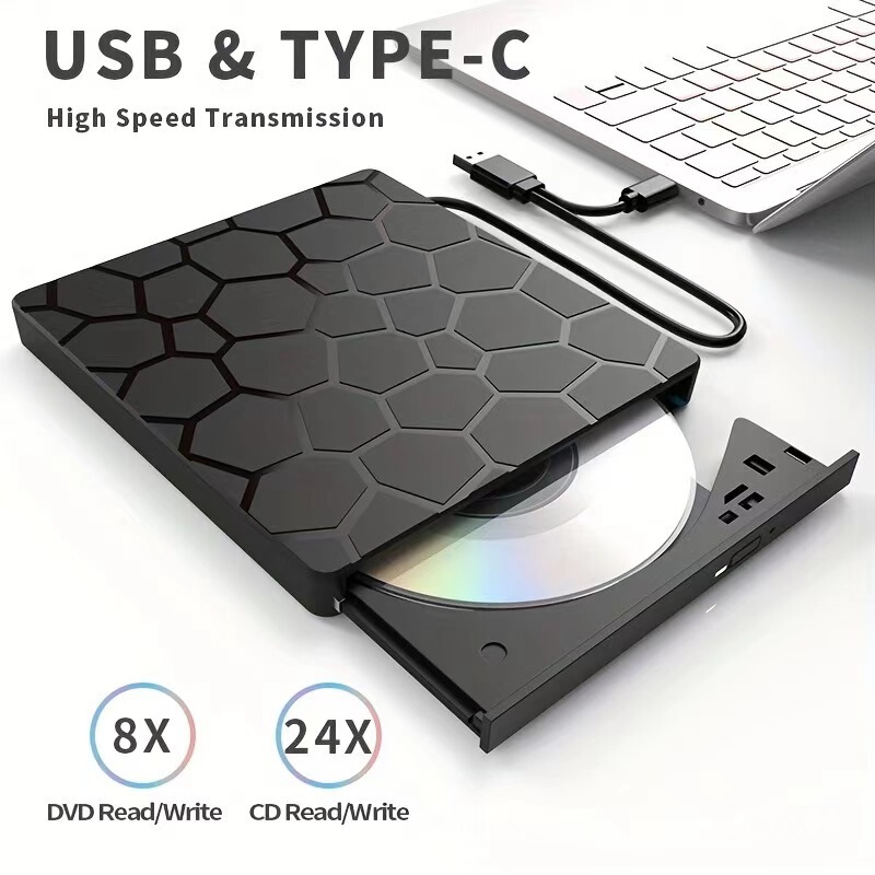 Pebble 新しいプライベートタッチ新しい USB + C 外部 DVD バーナープレーヤー拡張カードリーダー付き工場直販|undefined