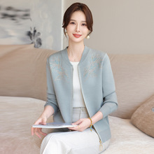 中老年春秋外套女2025新款妈妈装毛衣开衫老奶奶针织上衣老人衣服