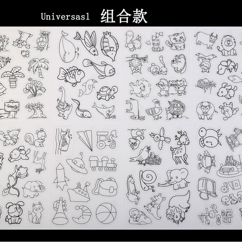 アマゾン熱収縮シートカラー鉛手描きdiy印刷パターン付き着色熱収縮シート半透明8枚/バッグ|undefined