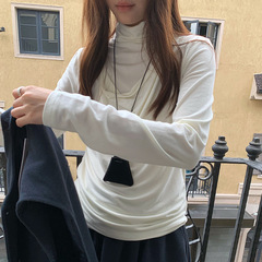 苏奈 简约2025秋冬纯色长袖打底T恤宽松休闲上衣女fromanna