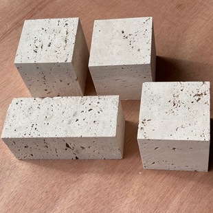 Natural Raw Stone Travertine Yellow Cave Stone Square Door Sign Off-White Roman Cave Stone Sign Engraved with Logo Base