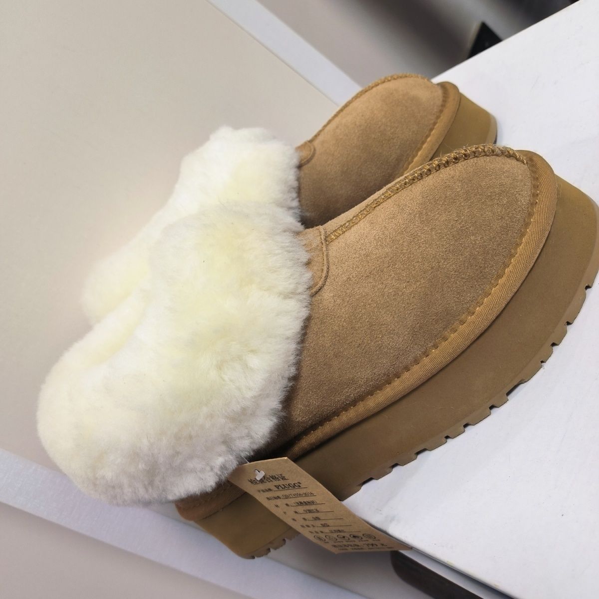 冬季时尚加厚防滑增高厚底雪地靴学生款毛毛靴一脚蹬懒人靴羊毛