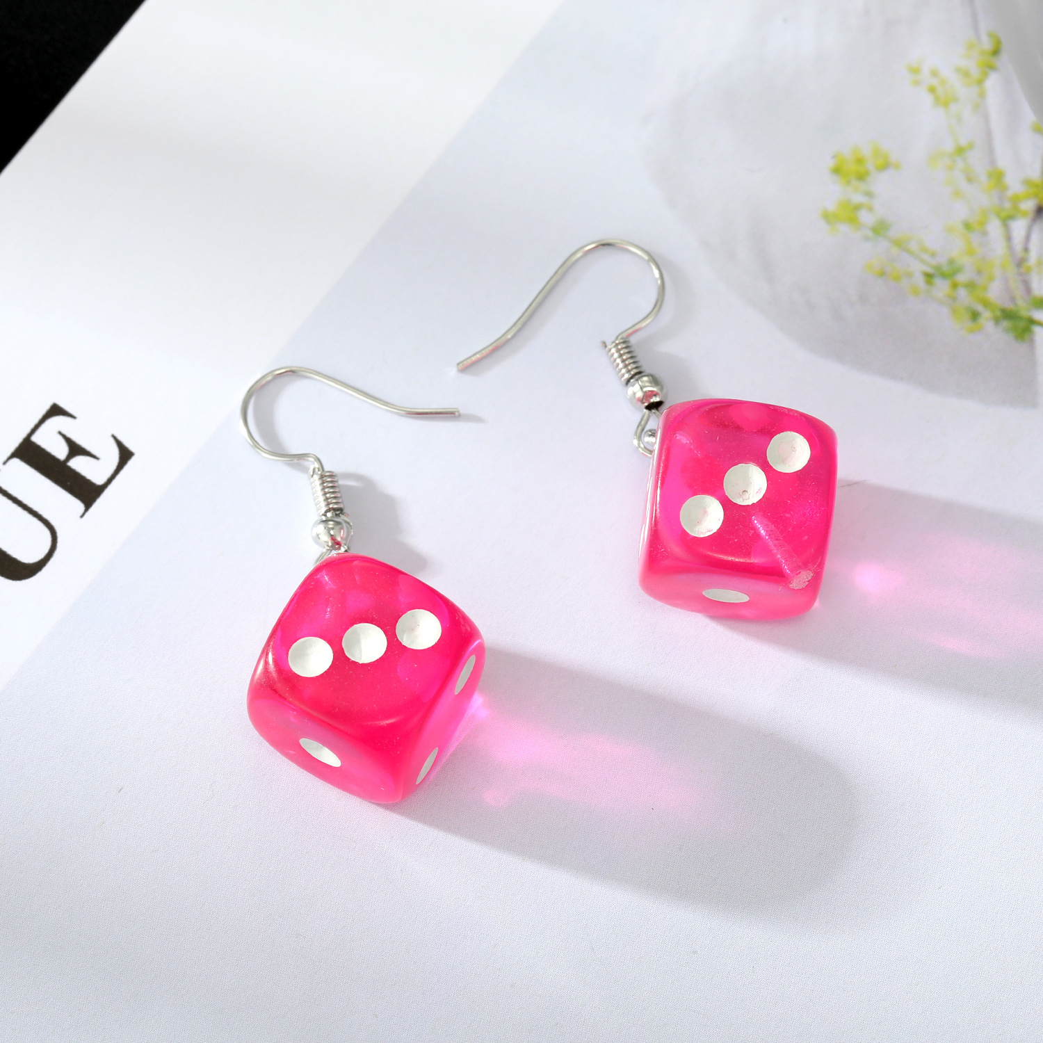 Fashion Ornament New Dice Resin Earrings display picture 10