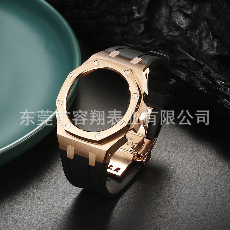 AP granja roble adaptado a Casio GA-2100 Acero inoxidable modificado reloj caja Correa negro Guerrero reloj Accesorios