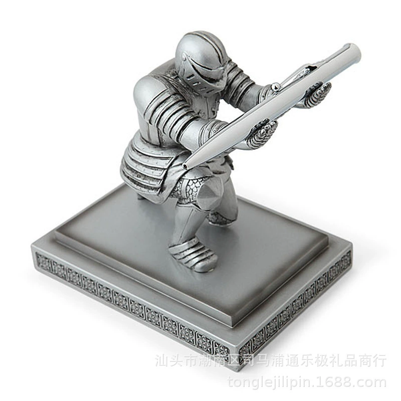 Подставка для ручек Tongleji PenHolder Knight, держатель для ручек в виде доспехов, подставка для ручек в виде героя, металлическая подставка для канцелярских принадлежностей с гальваническим покрытием