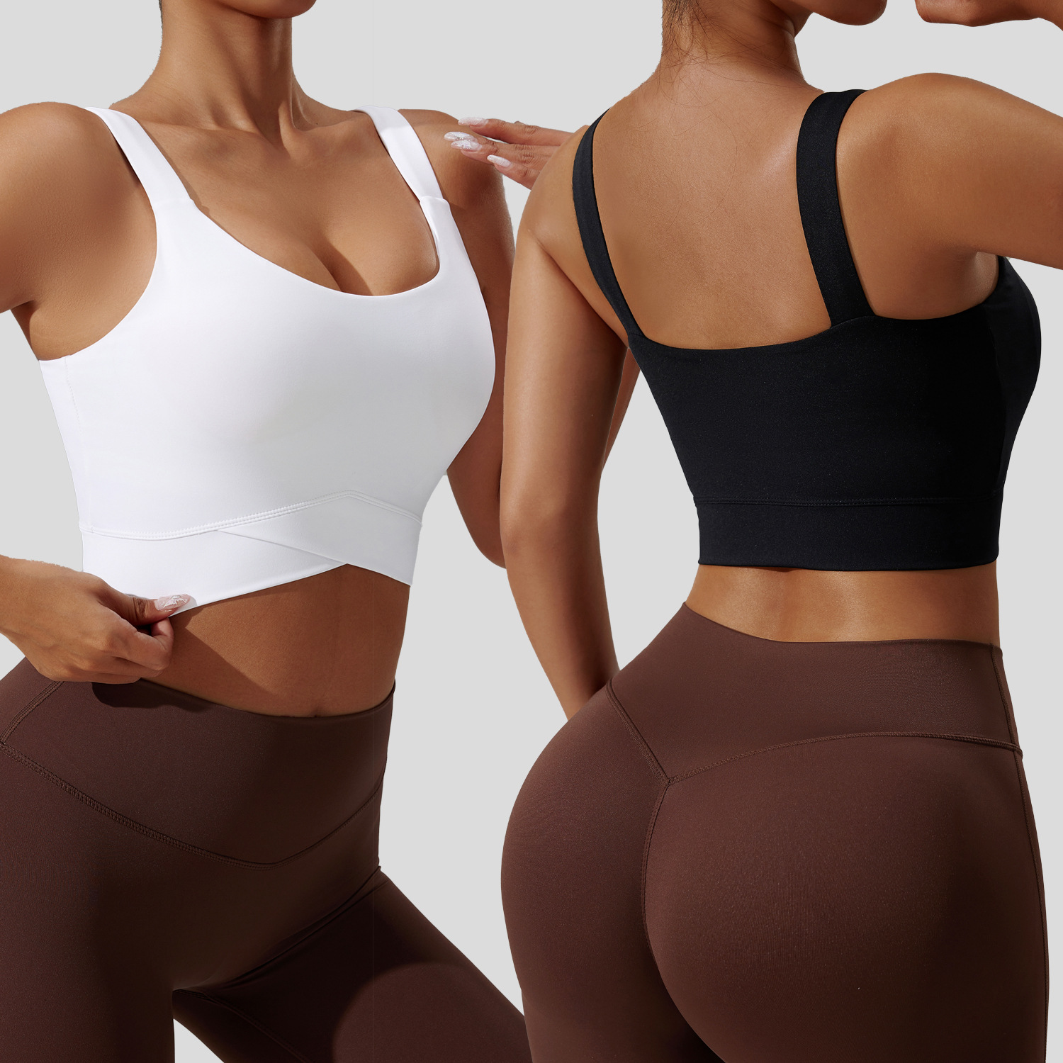 European and American New Sports Bra Women's High-Intensity Running Shock-Proof Sports Bra Sexy Beautiful Back Yoga Vest