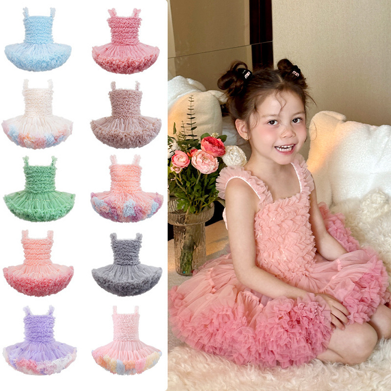 Baby girl princess fluffy gauze dress cute cake skirt birthday dress tutu dress one-piece delivery Baby girl princess fluffy gauze dress cute cake skirt birthday dress tutu dress one-piece delivery