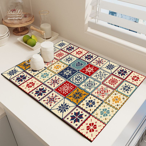 Kitchen drain mat tabletop diatomite water-absorbent mat heat-resistant pot mat heat insulating mat bar cup mat dish drying mat
