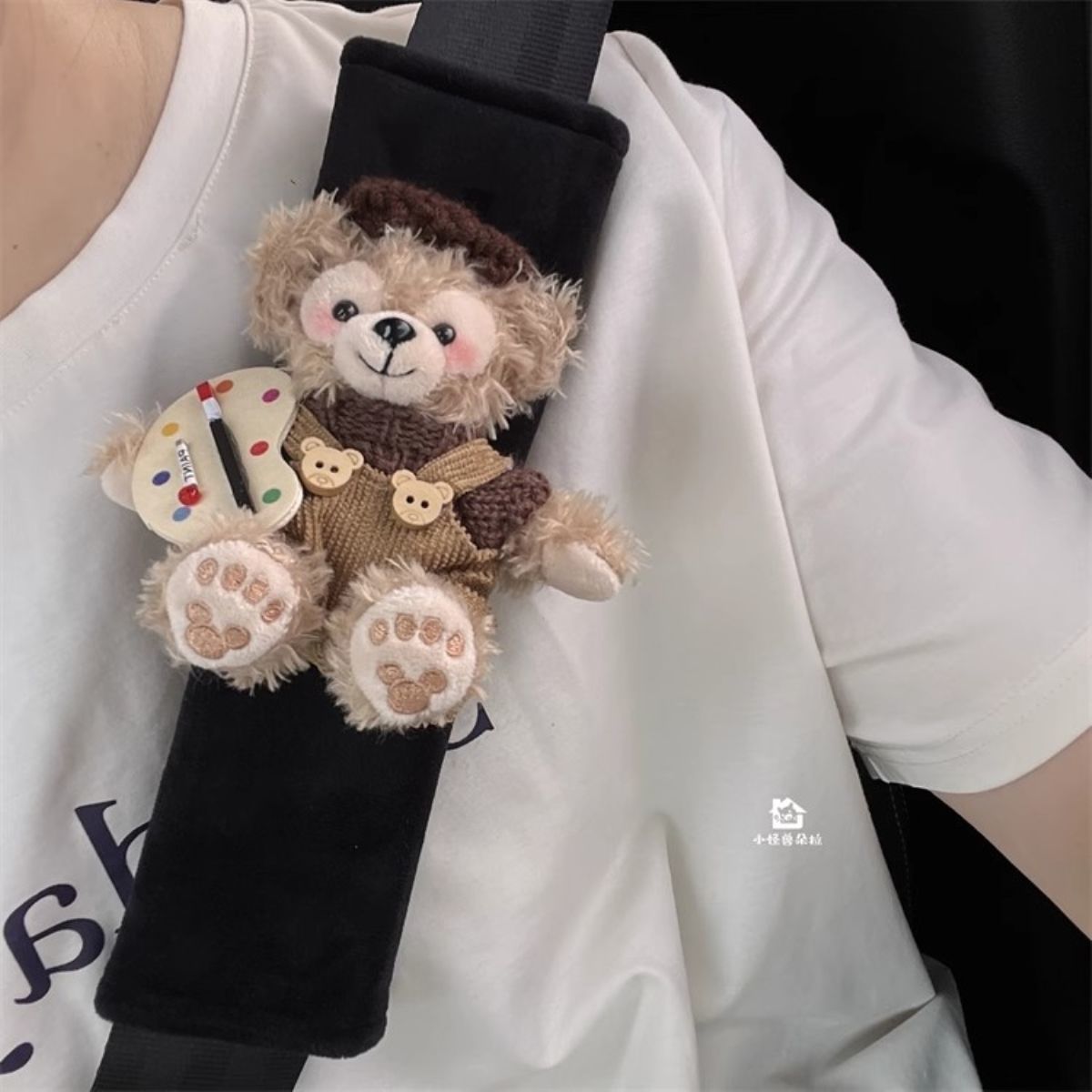 Melaad Autumn Rose Painter Da Vinci Anti-Strangling Car Seatbelt Shoulder Pad for Girls Car Interior Accessories