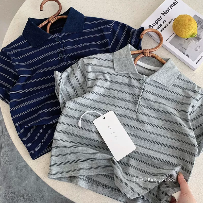 Летняя детская футболка polo для мальчиков летняя одежда короткий рукав в корейском стиле в западном стиле