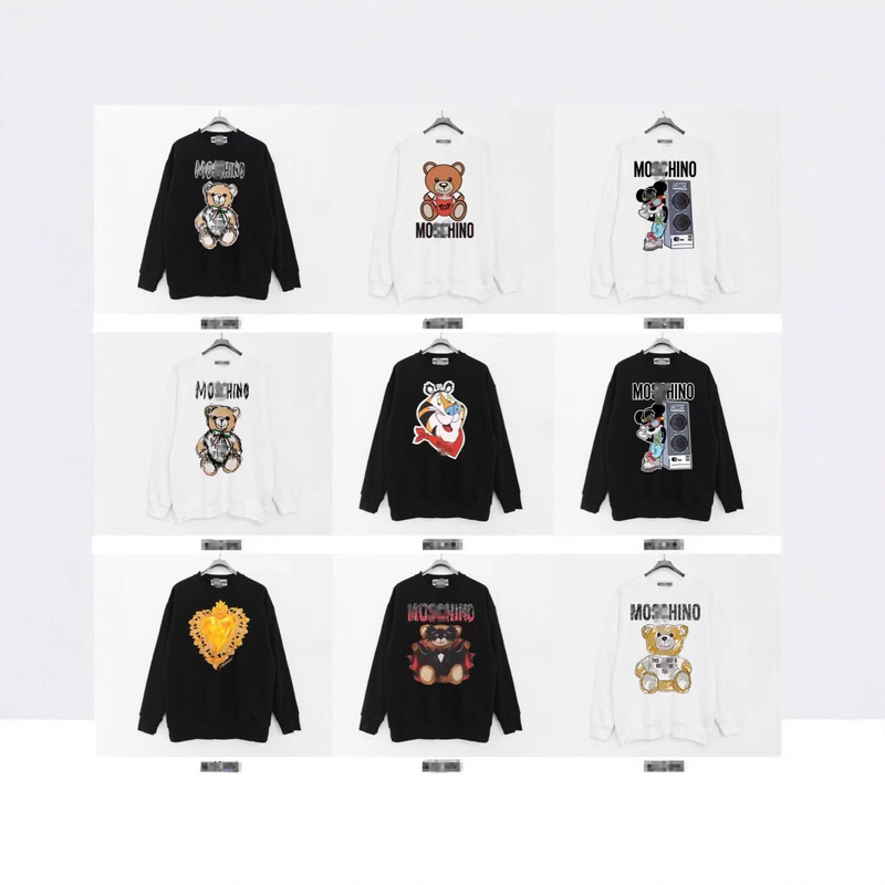 Cross-Border New Trendy Brand Mos Correct Version Chino Moschino Bear Loose Casual Long-Sleeved Fashion Sweatshirt