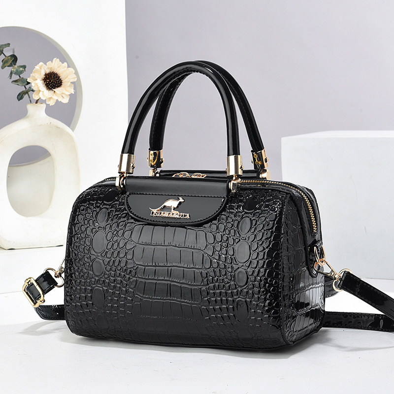 Bolso bolso bolso de cuero brillante con patrón de cocodrilo, bolso de hombro de mensajero de moda de temperamento, bags transfronterizos explosivos de comercio exterior