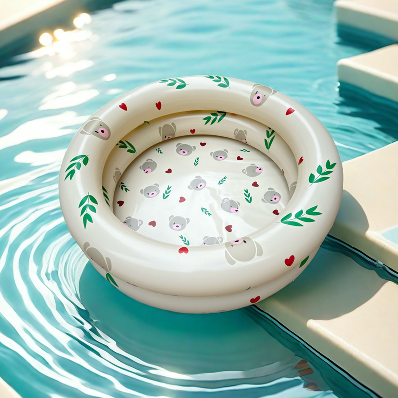 376g Weight Children's Pool Toys Type 1 Piece Quantity PVC Material Dinosaur, Bear, Heart Shape Pattern Children Unisex Gender Cute Style Children Unisex Dinosaur Bear Heart Shape PVC Children's Pool 无
