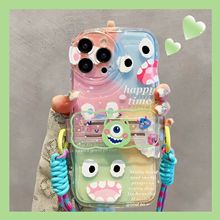 苹果13手机壳怪兽背夹斜挎iPhone14ProMax/12/11/xs/xr全包防摔