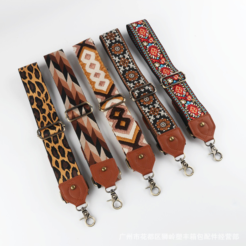 In stock, 5CM retro woven bag strap, fashionable two-tone backpack shoulder strap, adjustable, antique bronze buckle, crossbody/shoulder bag strap.