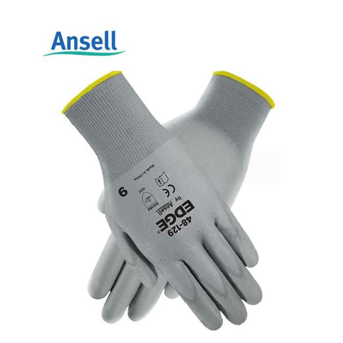 ANSELL安思尔48-129PU涂层耐磨浸胶劳保手套防护手套机械防护手套