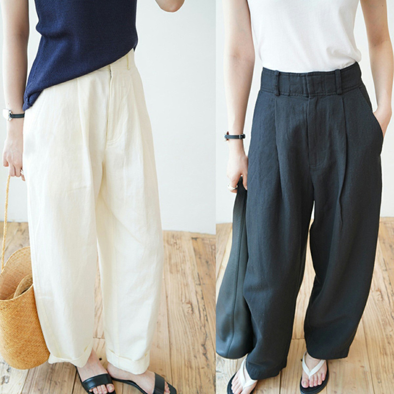 Please Jane summer good pants_Shu yes cotton_breathable lazy posture_nine casual pants 2024 summer pants