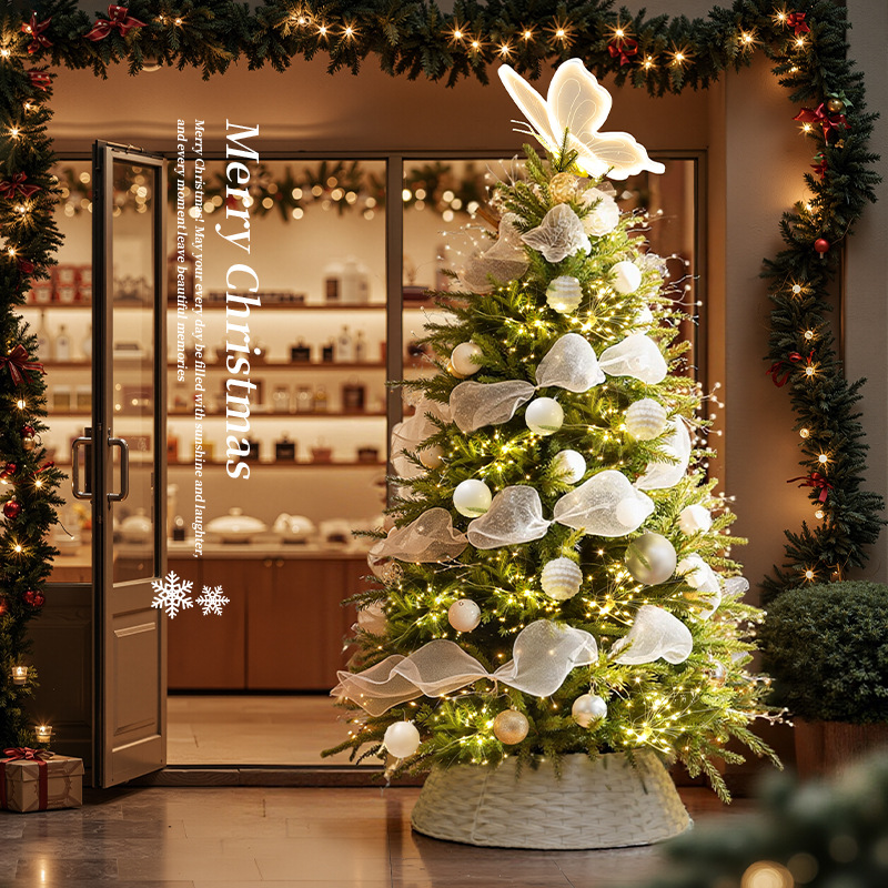 Nuevo cross-border hogar sala de estar blanco arco cifrado árbol de Navidad gran DIY decoración de Navidad