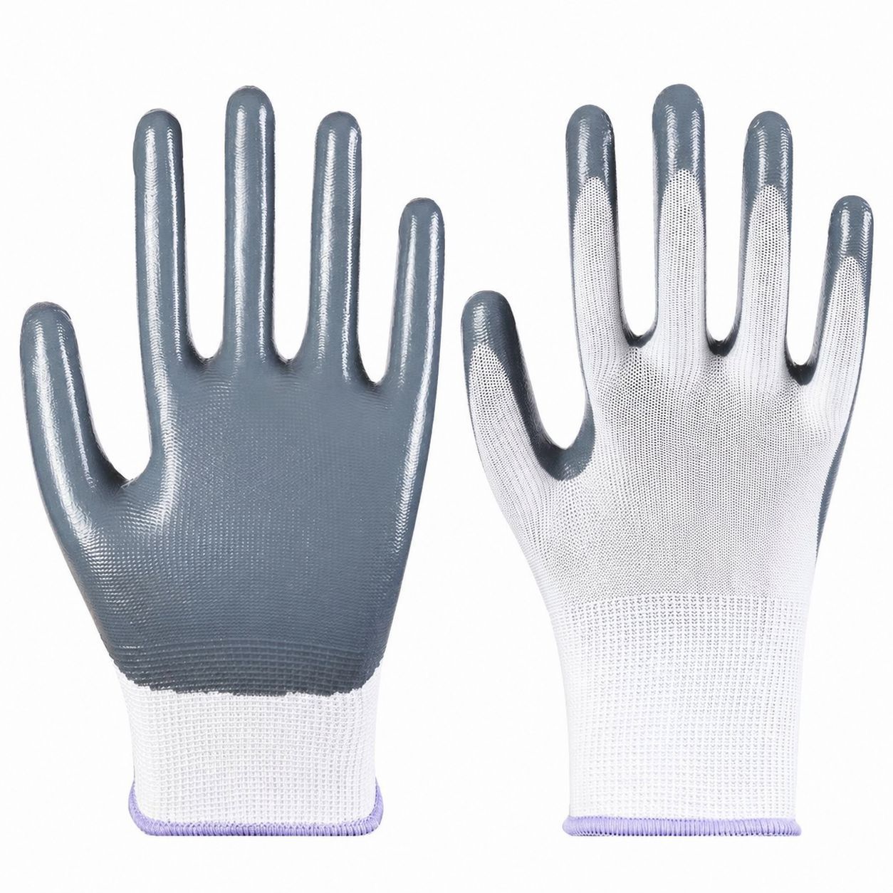Guantes de nitrilo de nylon resistentes al aceite y resistentes al desgaste guantes de protección laboral respirantes pegamento engrosado guantes Dingqing al por mayor