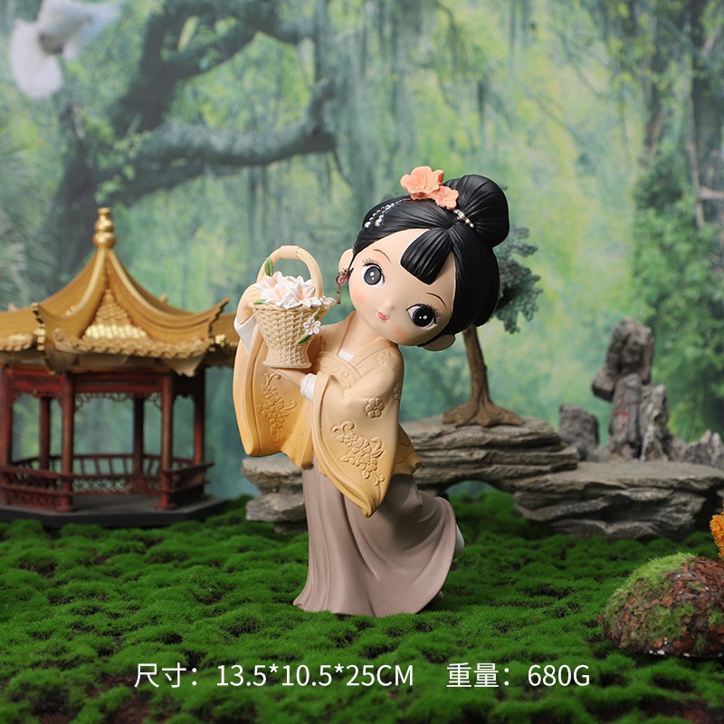요정 야오 공주 대형 장식품 꽃바구니