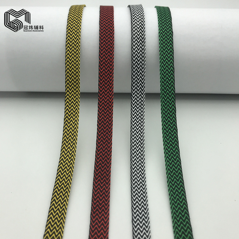 高弹丝提花织带波浪纹提花织带后领间色织带服饰服装箱包鞋帽辅料