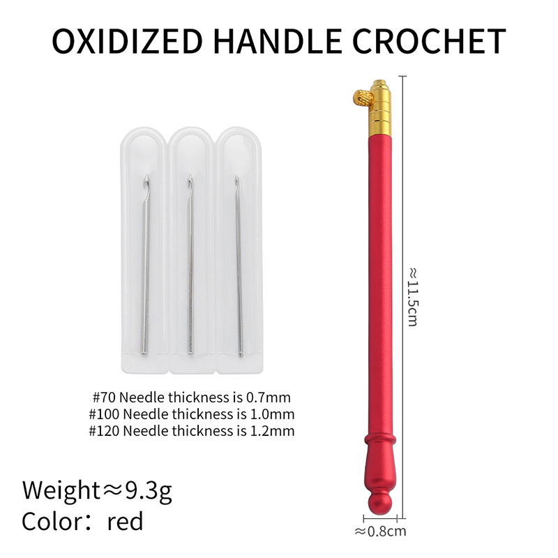 Aguja de gancho de bordado inverso de haya de lentejuela francesa transfronteriza, cinturón de aguja de bordado francés, aguja de gancho de luneville de metal de 3 agujas