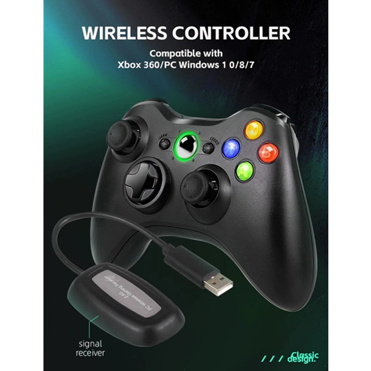 Suitable for Xbox360/Xbox 360 Slim/PC wireless handle 2.4G wireless connection dual vibration handle