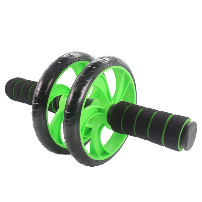 Rueda abdominal AB doble rueda de tres ruedas rodillo muscular abdominal vientre que se contrae adelgazando el vientre hombres y mujeres gimnasio en casa mudo entrenador abdominal antideslizante