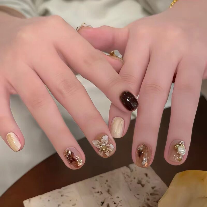 【Macchiato】Handmade Wearable Nails, New Spring/Summer Caramel Brown, High-End, Simple and Versatile Nail Stickers 【Macchiato】Handmade Wearable Nails, New Spring/Summer Caramel Brown, High-End, Simple and Versatile Nail Stickers
