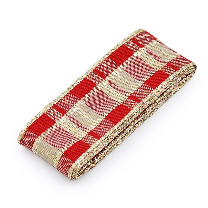 Transfronterizo nuevo oro cebolla cuadrada cinta de regalo de Navidad decoración tejida cinta jacquard borde de alambre 2 yardas