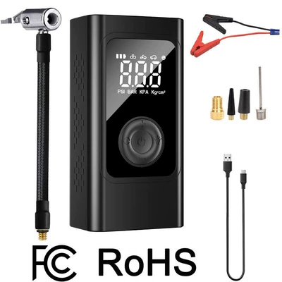 Cross-Border Style Car-Mounted Air Pump, Hava nasosu - black-button-emergency-power-supply-air-pump-all-in-one-machine-ordinary-clip