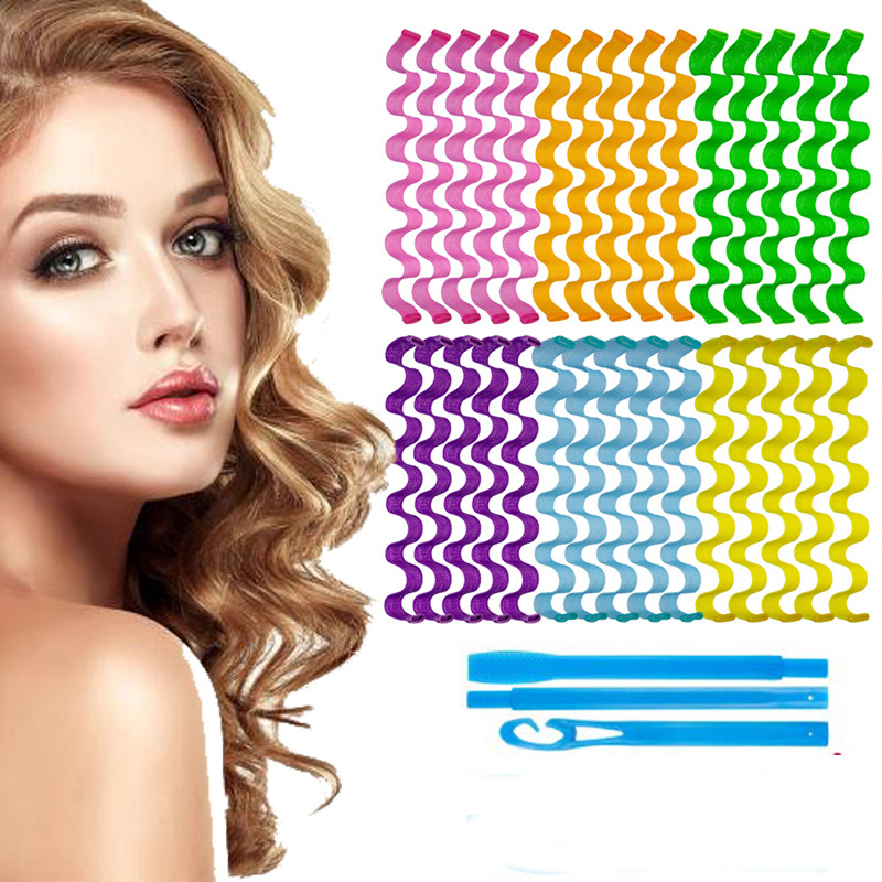 Transfronterizo multi-Tamaño de rollo de huevo ondulación del agua palo de curling manual de bricolaje Pelo Rizado artefacto updo artefacto no duele el pelo rizado