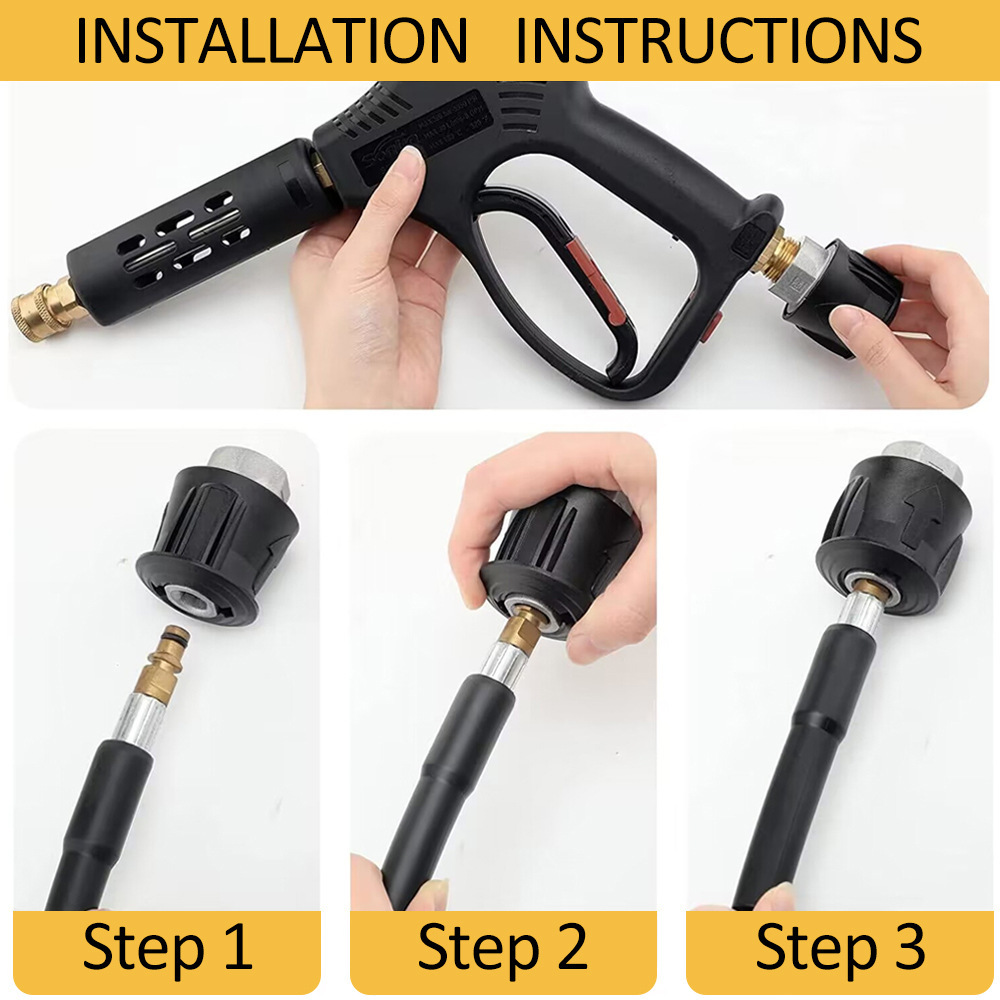 Conector de conversión de tubería de agua de alta presión de lavadora transfronteriza, conector de entrada de agua de pistola de agua de alta presión, conversión de material de aleación de aluminio M22