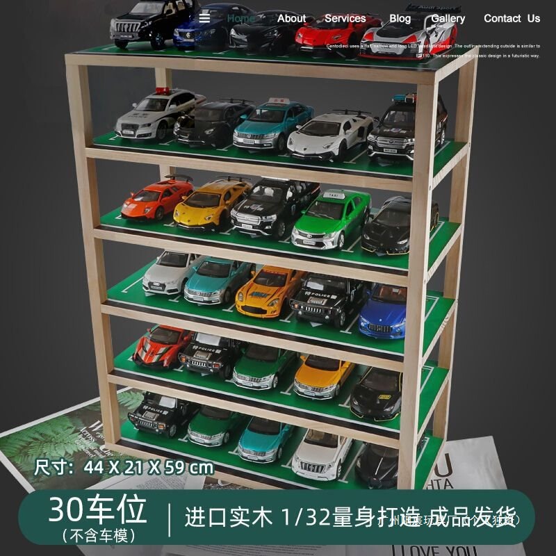 Toy Car Storage Parking Lot Model Garage Scene Various Car Display Cabinet Car Set Kidsren's Gift Wood