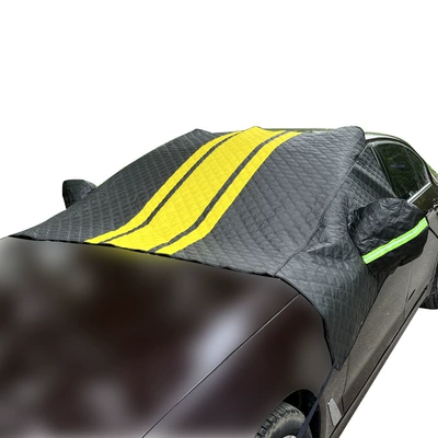 Car Sunshade and Dustproof Cover, Sun shade - sedan-model-black-and-yellow-strip-three-layers-with-ears