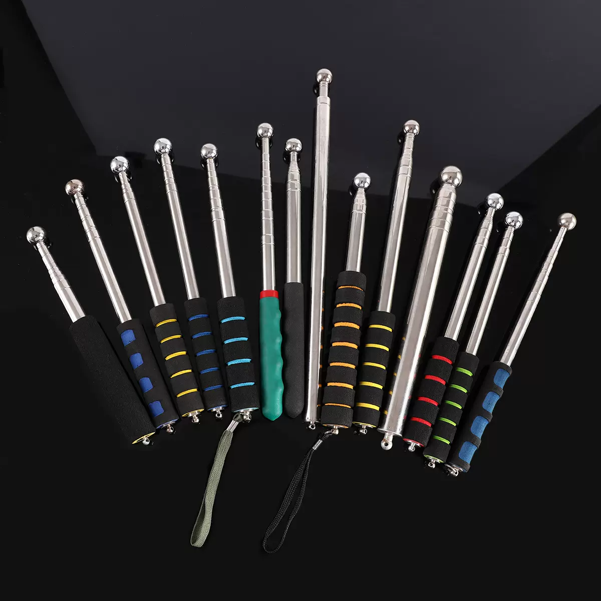 不锈钢带皮套款伸缩空鼓锤验房工具敲墙面加厚加粗响鼓棒专业验收