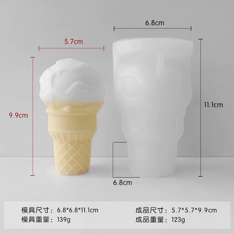DIY decoración de la torta helado silicona molde casero cono yeso epoxi aromaterapia vela herramienta