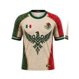 2026 Men's Mexico Flag Printed Jersey Aztec Pattern Quick-Drying Breathable Football T-Shirt Comfortable T-Shirt