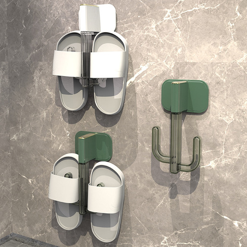 Wall-mounted shoe rack, bathroom slipper rack, punch-free storage rack, sandal storage rack behind bathroom door, creative draining