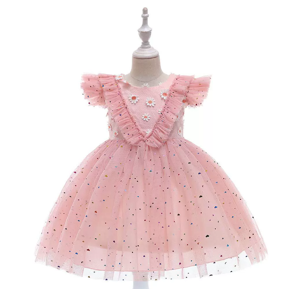 Новое европейское и американское внешнеторговое детское платье амазонка пушистая принцесса платье с блестками