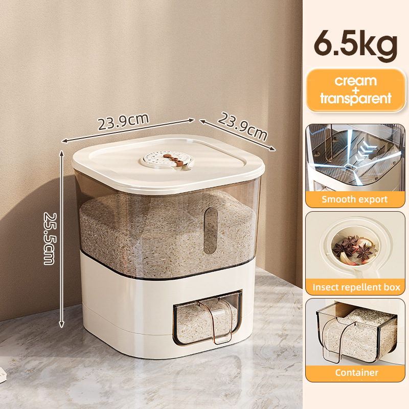 Barril de arroz sellado en el hogar, a prueba de insectos y a prueba de humedad, cubo de almacenamiento de granos, tanque de arroz 2024, nuevo contenedor de almacenamiento de arroz, caja de arroz