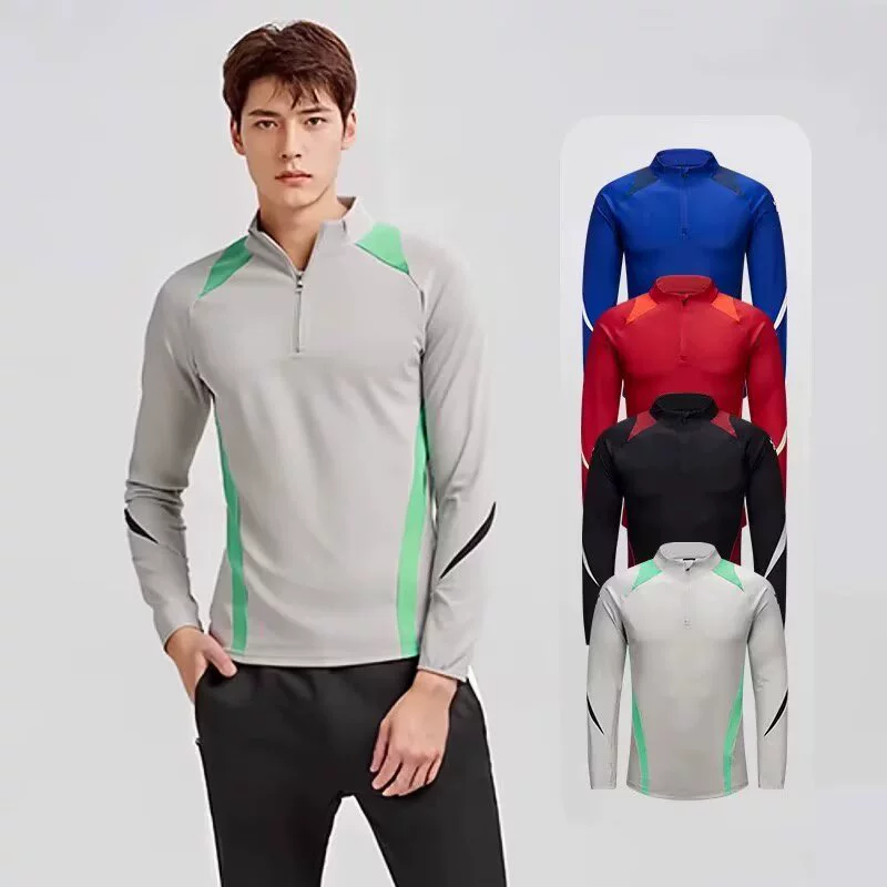Новый набор спортивной одежды для футбола с полукругом с длинными рукавами легкоатлетический бег тренировочный костюм для взрослых детей чехлы свитера брюки