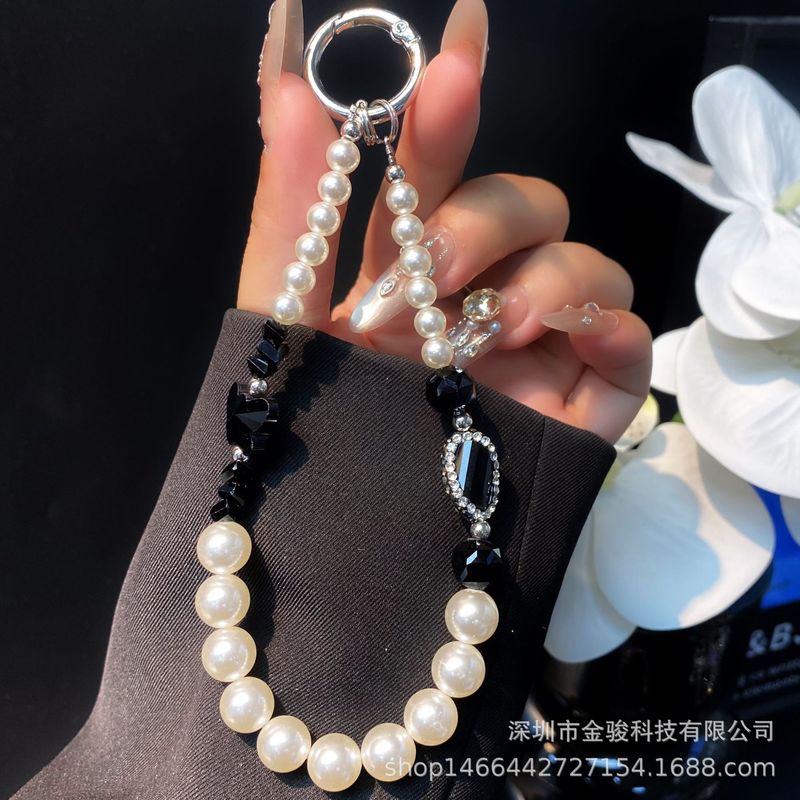 重工镶钻锆石手机链条串珠高级感水晶珠手提链新款钥匙链挂饰批发|undefined