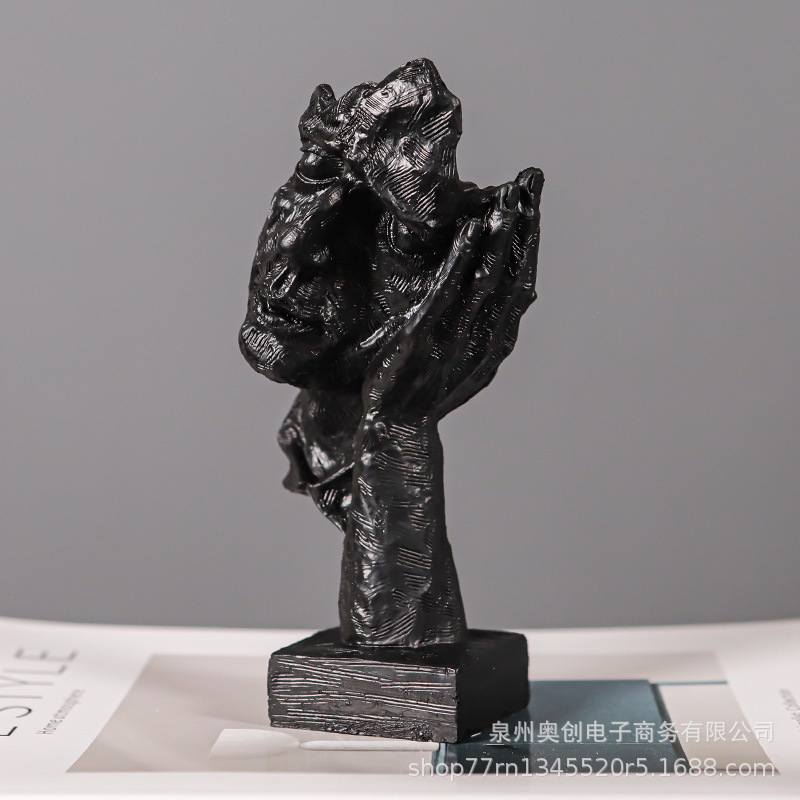 Arte abstracto sala de estar lujosa decoración de oficina silenciosa es escultura de oro portail armario decoración de escritorio para el hogar